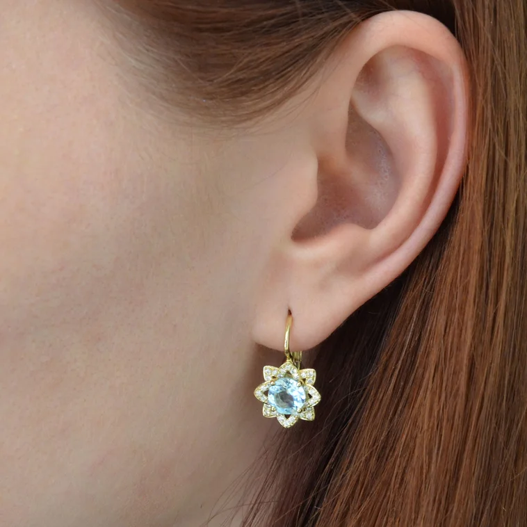 Diamantové náušnice s prírodným topásom Sky flower LEA1437.WS Diamantové náušnice s prírodným topásom Sky flower LEA1437.WS