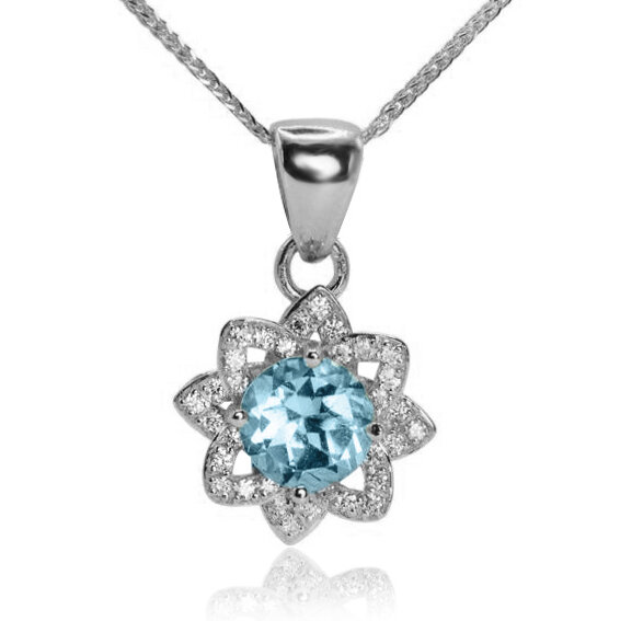 Diamantový náhrdelník s prírodným topásom Sky flower LNL443.WS