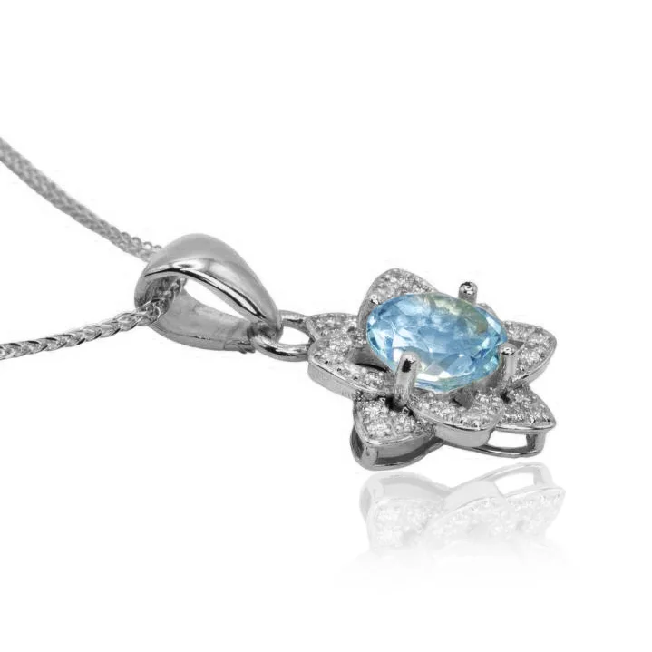 Diamantový náhrdelník s prírodným topásom Sky flower LNL443.WS Diamantový náhrdelník s prírodným topásom Sky flower LNL443.WS