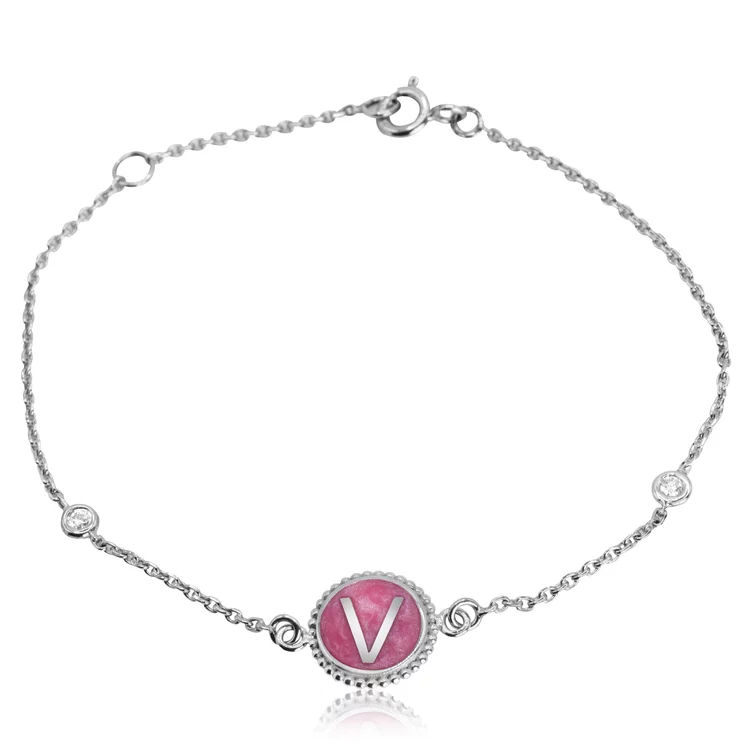 Diamantový náramok s písmenom a perleťou LBR339.X Diamantový náramok s písmenom a perleťou LBR339.X