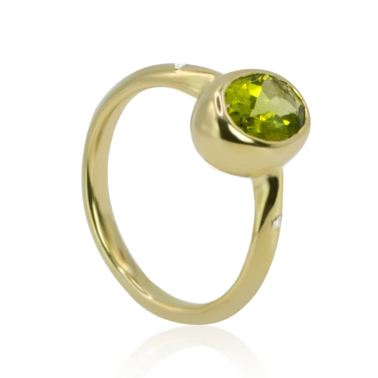 Diamantový prsteň s olivínom LRG724.WS Diamantový prsteň s olivínom LRG724.WS