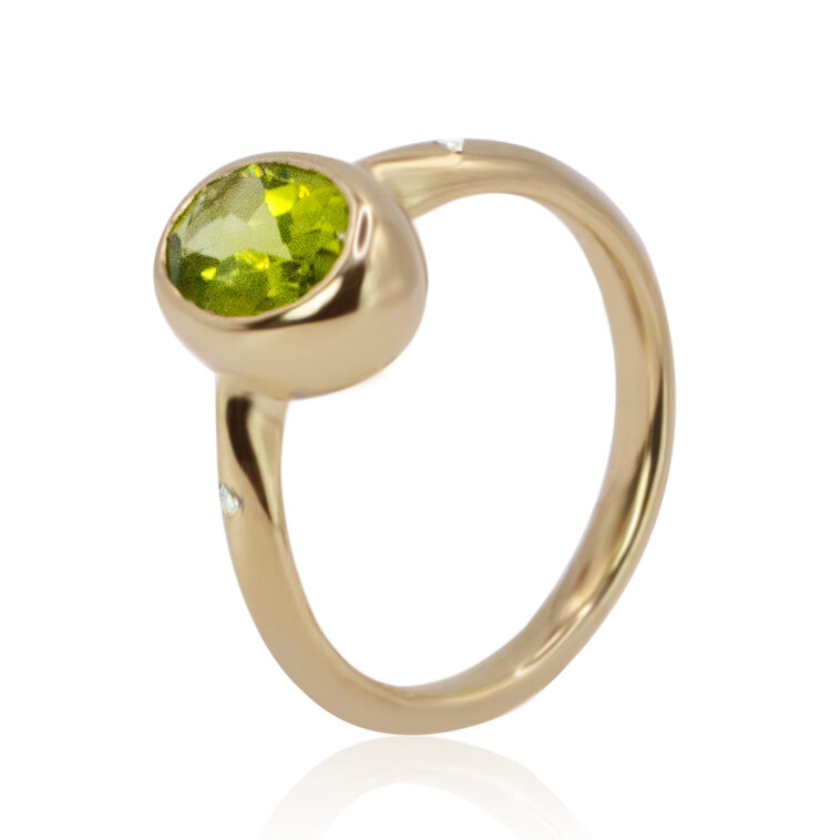Diamantový prsteň s olivínom LRG725.WS