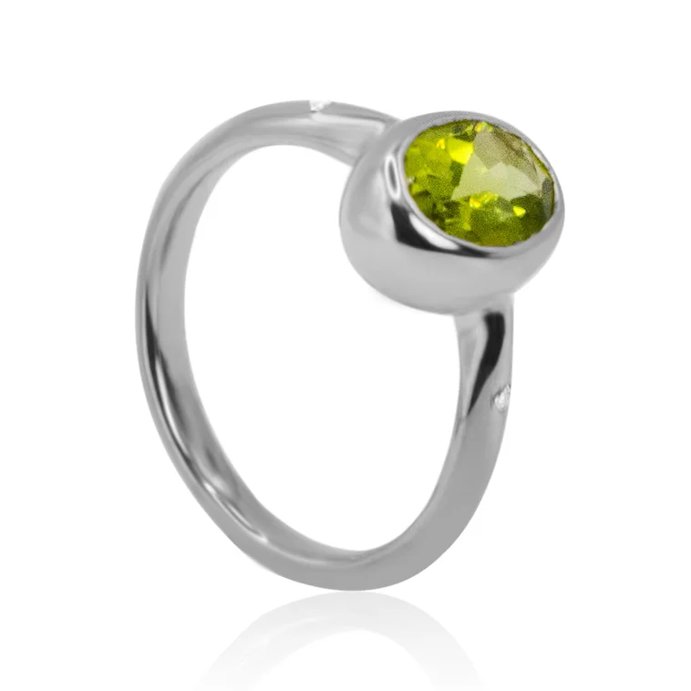 Diamantový prsteň s olivínom LRG726.WS Diamantový prsteň s olivínom LRG726.WS