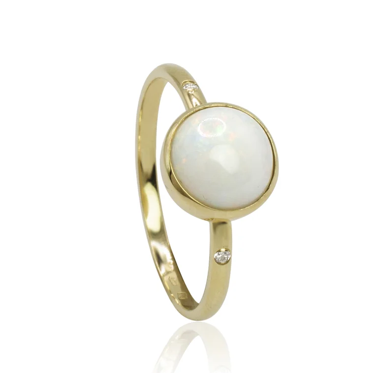 Diamantový prsteň s prírodným austrálskym opálom LRG752.KL