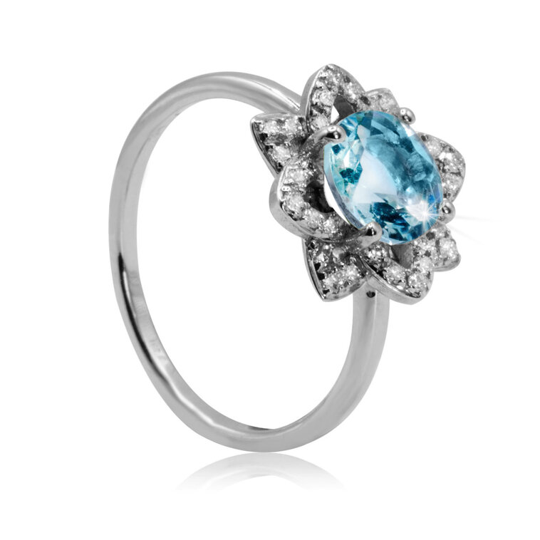 Diamantový prsteň s prírodným topásom Sky flower LRG780.WS