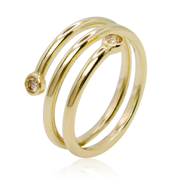 Diamantový prsteň s prírodnými champagne diamantmi LRG786.KL