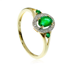 Diamantový prsteň so smaragdmi LRG803.SP