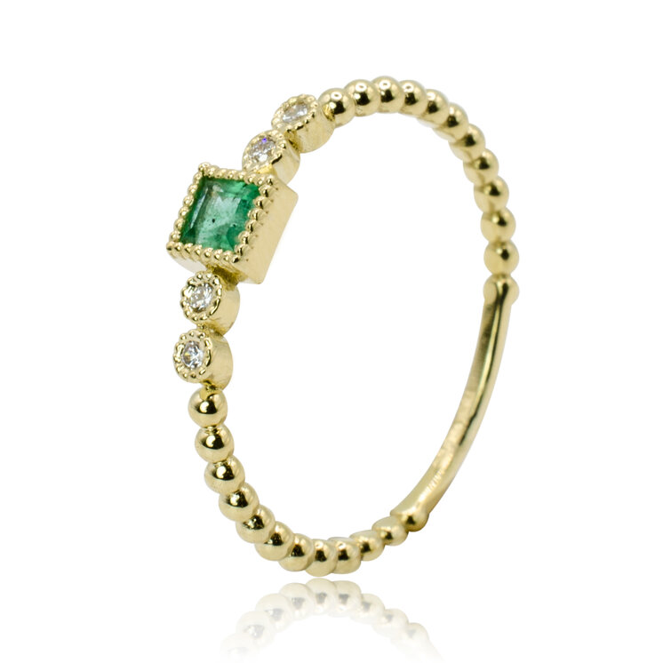 Diamantový prsteň so smaragdom Princess dream LRG708.WS