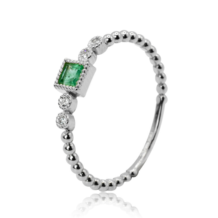 Diamantový prsteň so smaragdom Princess dream LRG709.WS