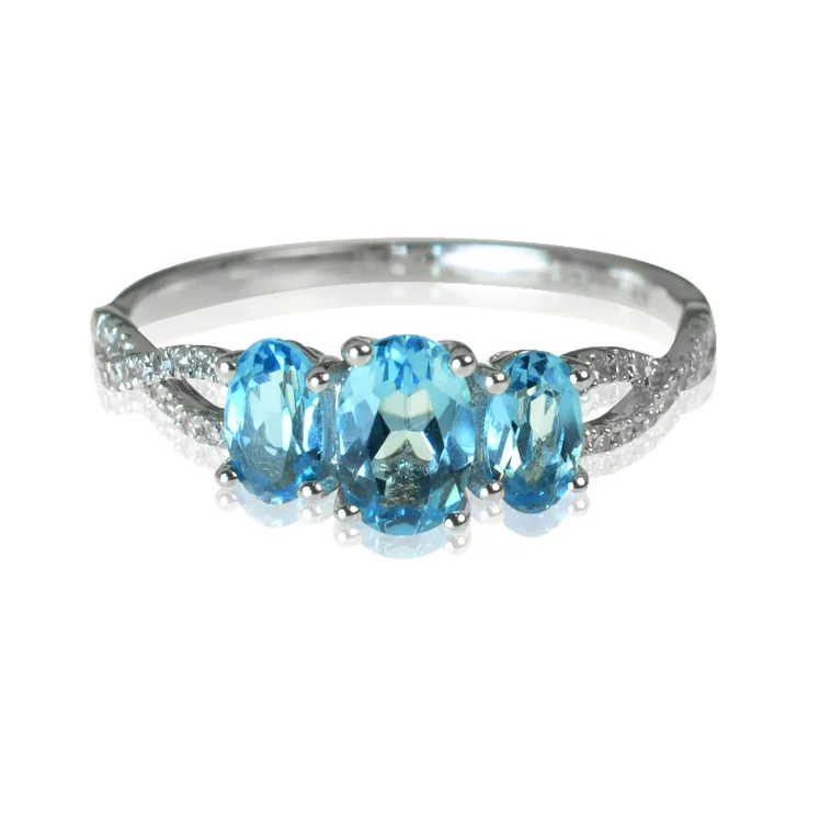 GOLDIE Diamantový prsteň so skyblue topásom Milee LRG389.AVB GOLDIE Diamantový prsteň so skyblue topásom Milee LRG389.AVB