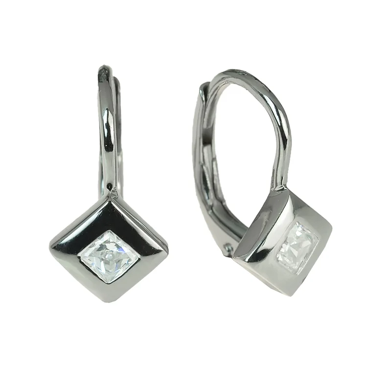 GOLDIE Zlaté náušnice Cube shine white LEA170.TRB GOLDIE Zlaté náušnice Cube shine white LEA170.TRB