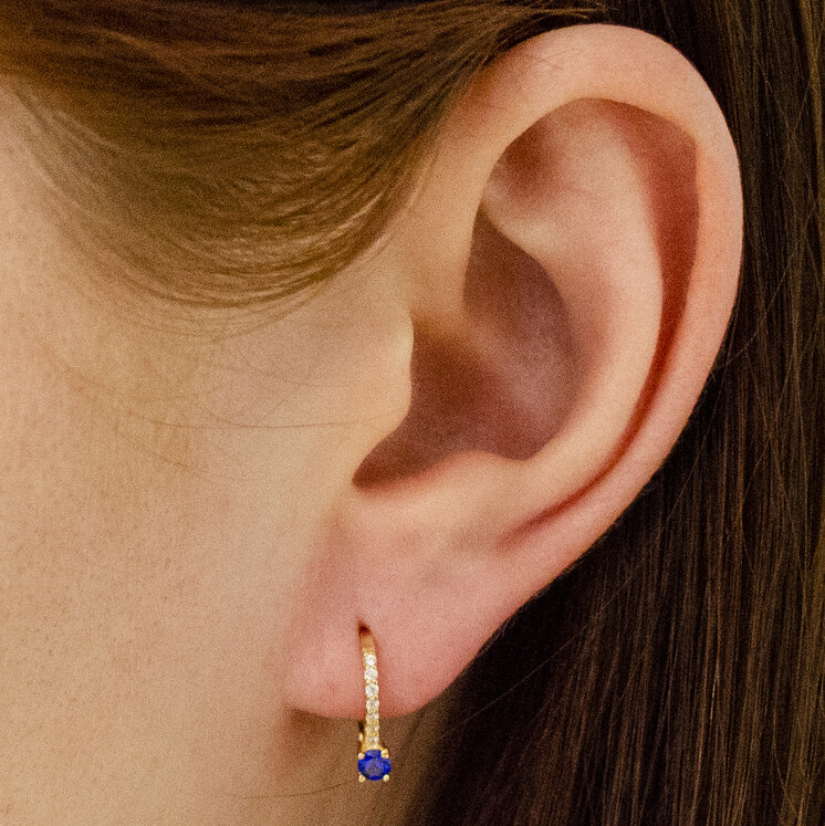 GOLDIE Zlaté náušnice Evie blue LEA1271.TR