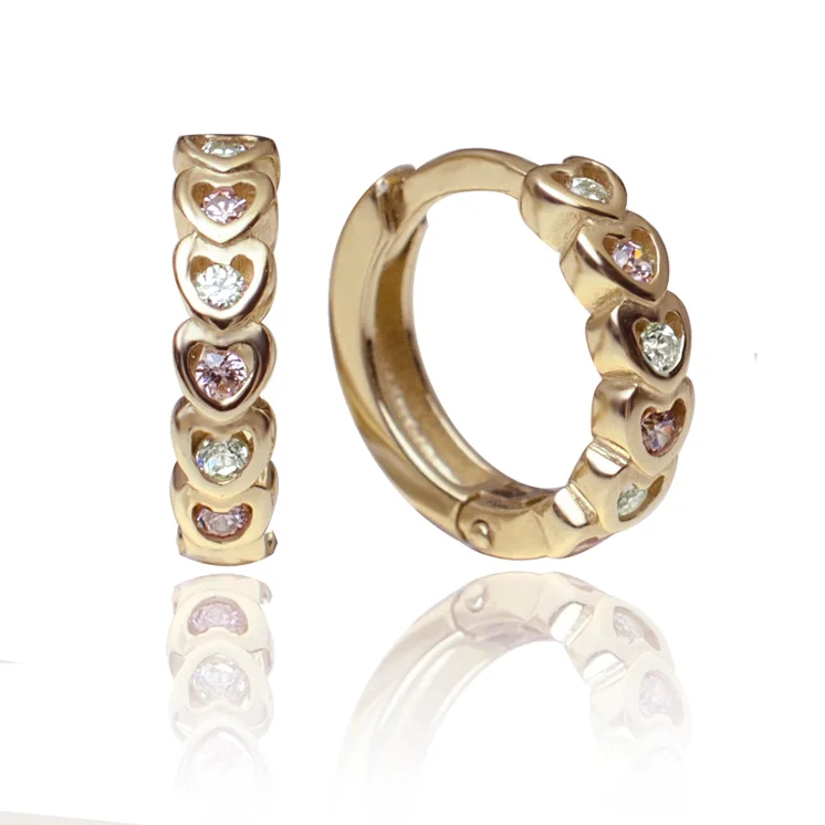 GOLDIE Zlaté náušnice Love pink KEA240.ZOB GOLDIE Zlaté náušnice Love pink KEA240.ZOB