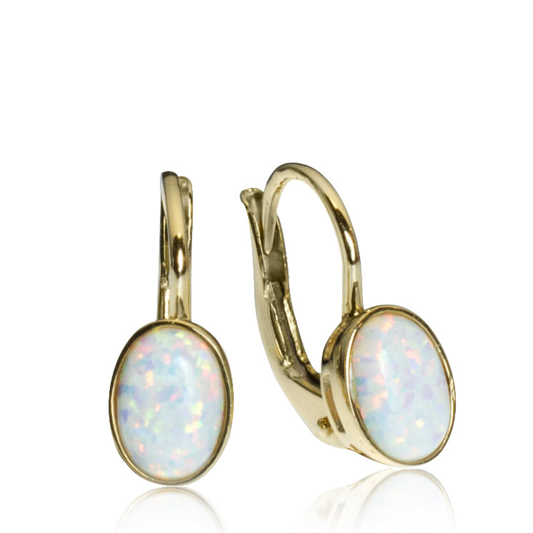 GOLDIE Zlaté náušnice Luxury opal LEA1038.TR