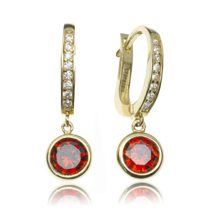 GOLDIE Zlaté náušnice Red elegance LEA1044.AV GOLDIE Zlaté náušnice Red elegance LEA1044.AV