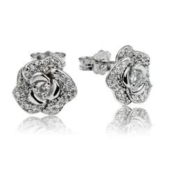 GOLDIE Zlaté náušnice Rose white LEA1146.SP GOLDIE Zlaté náušnice Rose white LEA1146.SP