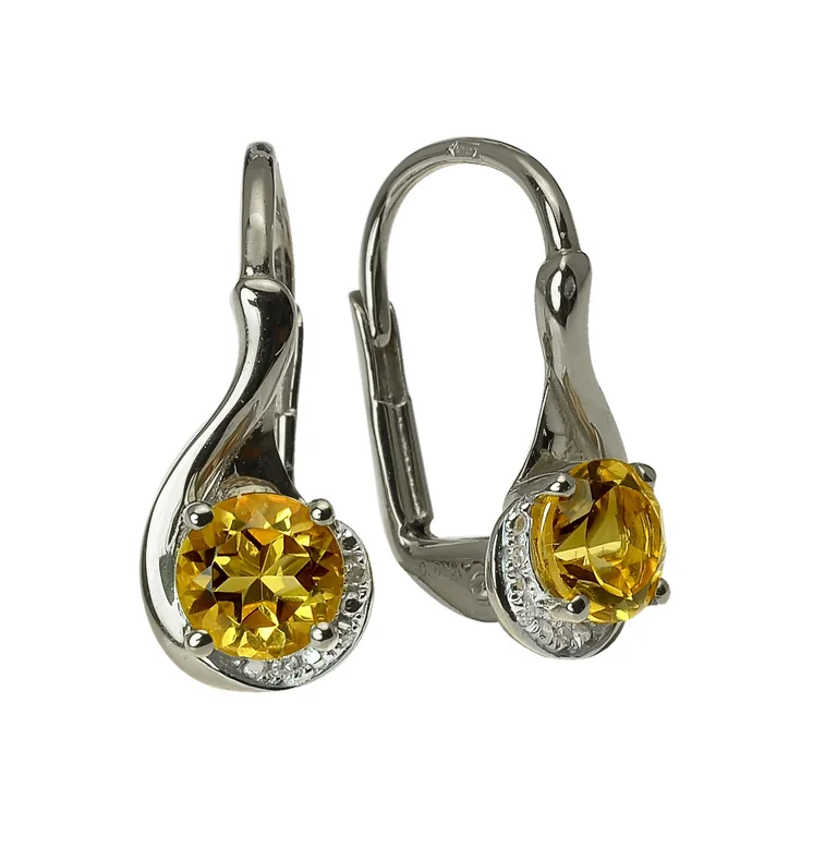 GOLDIE Zlaté náušnice s citrínom a diamantmi Mariela LEA765.AVB GOLDIE Zlaté náušnice s citrínom a diamantmi Mariela LEA765.AVB