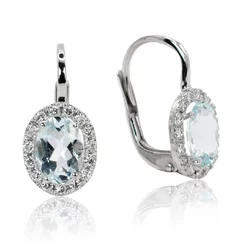 GOLDIE Zlaté náušnice s diamantmi a akvamarínom LEA1228.KL GOLDIE Zlaté náušnice s diamantmi a akvamarínom LEA1228.KL