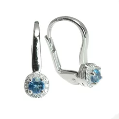 GOLDIE Zlaté náušnice s london blue topásom a diamantmi Vivian LEA787.AVB GOLDIE Zlaté náušnice s london blue topásom a diamantmi Vivian LEA787.AVB