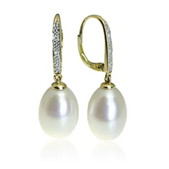 GOLDIE Zlaté náušnice so sladkovodnou perlou a diamantmi Celeste LEA949.PAS GOLDIE Zlaté náušnice so sladkovodnou perlou a diamantmi Celeste LEA949.PAS