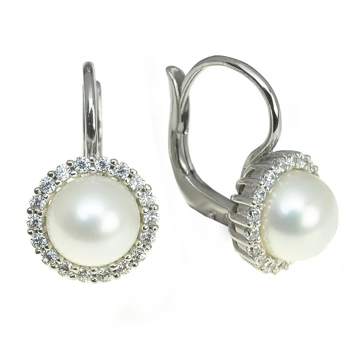 GOLDIE Zlaté náušnice so sladkovodnou perlou Elegant swan LEA174.TRB GOLDIE Zlaté náušnice so sladkovodnou perlou Elegant swan LEA174.TRB