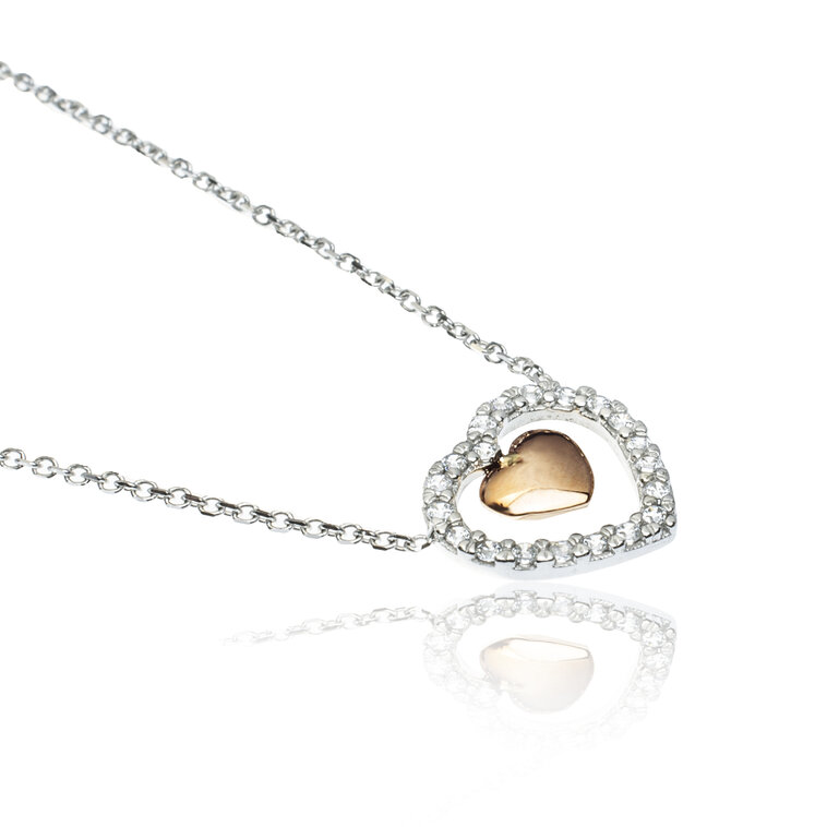 GOLDIE Zlatý náhrdelník Double heart LNL233.SP
