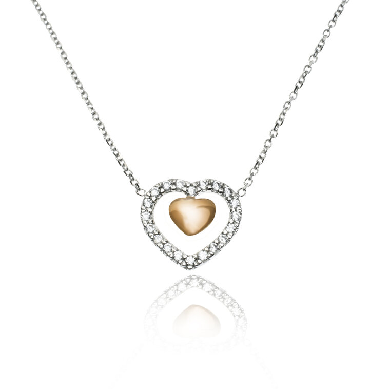 GOLDIE Zlatý náhrdelník Double heart LNL233.SP