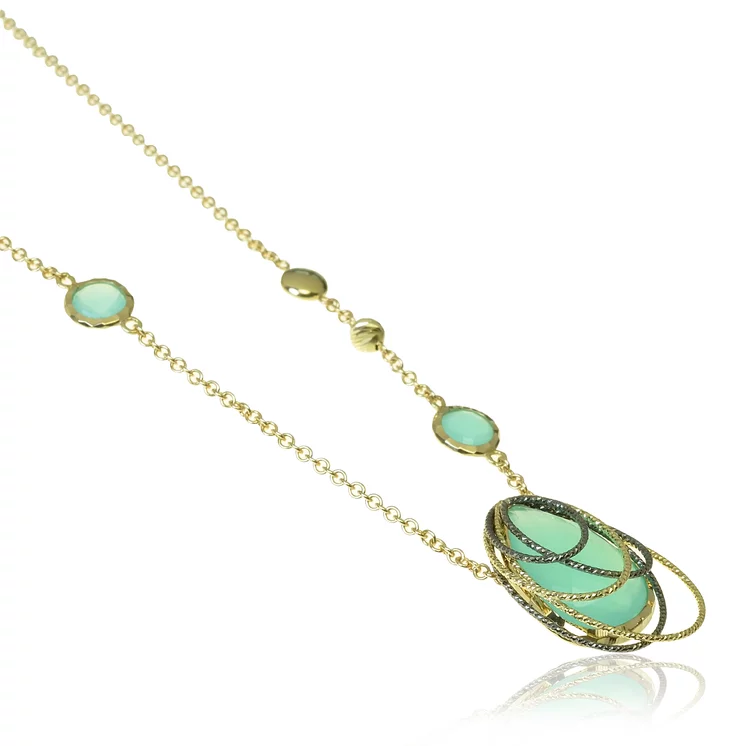 GOLDIE Zlatý náhrdelník Green gem LNL111.AVB GOLDIE Zlatý náhrdelník Green gem LNL111.AVB
