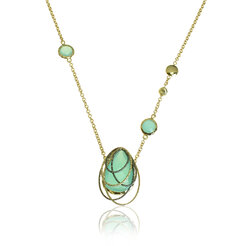 GOLDIE Zlatý náhrdelník Green gem LNL111.AVB
