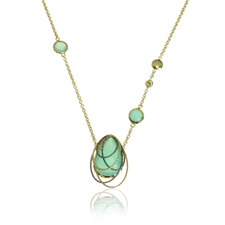 GOLDIE Zlatý náhrdelník Green gem LNL111.AVB GOLDIE Zlatý náhrdelník Green gem LNL111.AVB