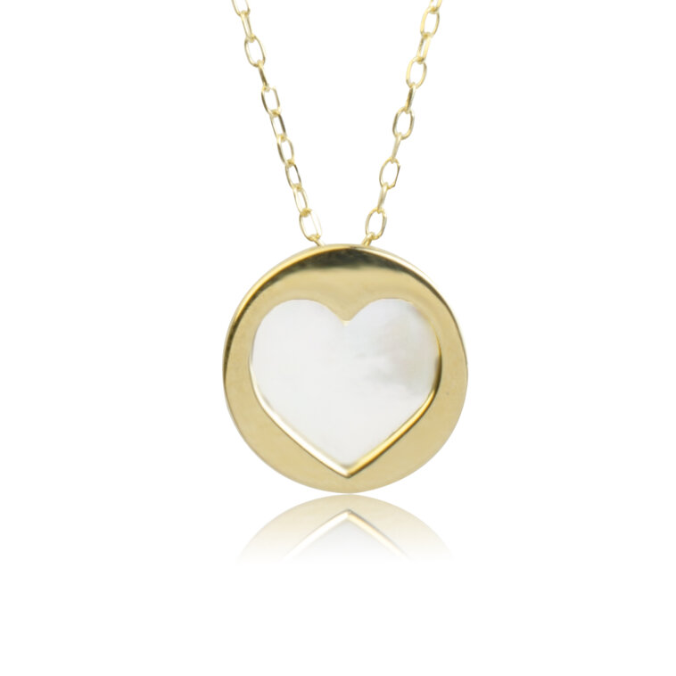 GOLDIE Zlatý náhrdelník Pearl heart LNL249.TR