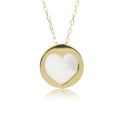 GOLDIE Zlatý náhrdelník Pearl heart LNL249.TR