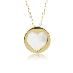 GOLDIE Zlatý náhrdelník Pearl heart LNL249.TR