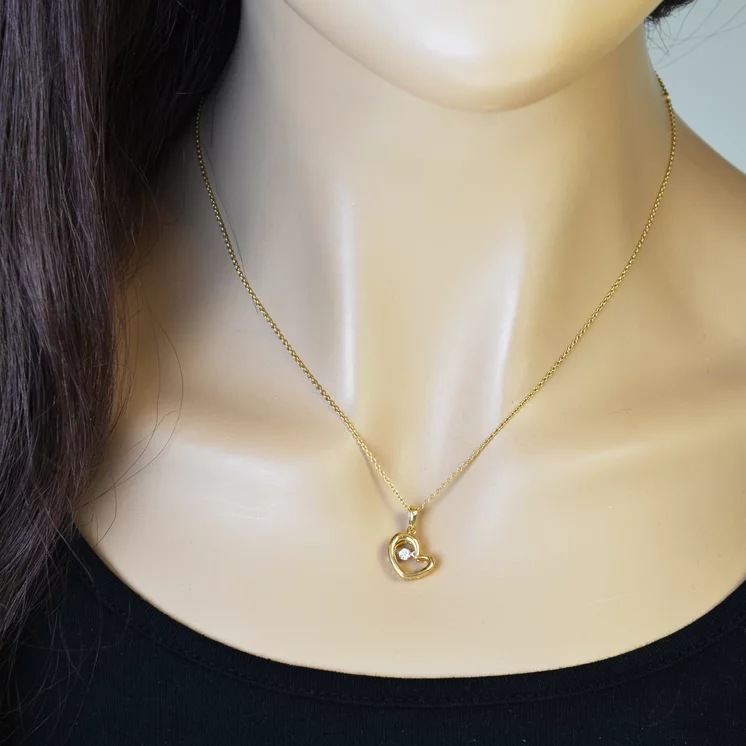 GOLDIE Zlatý náhrdelník s pohyblivým diamantom Srdiečko LNL115.AVX GOLDIE Zlatý náhrdelník s pohyblivým diamantom Srdiečko LNL115.AVX
