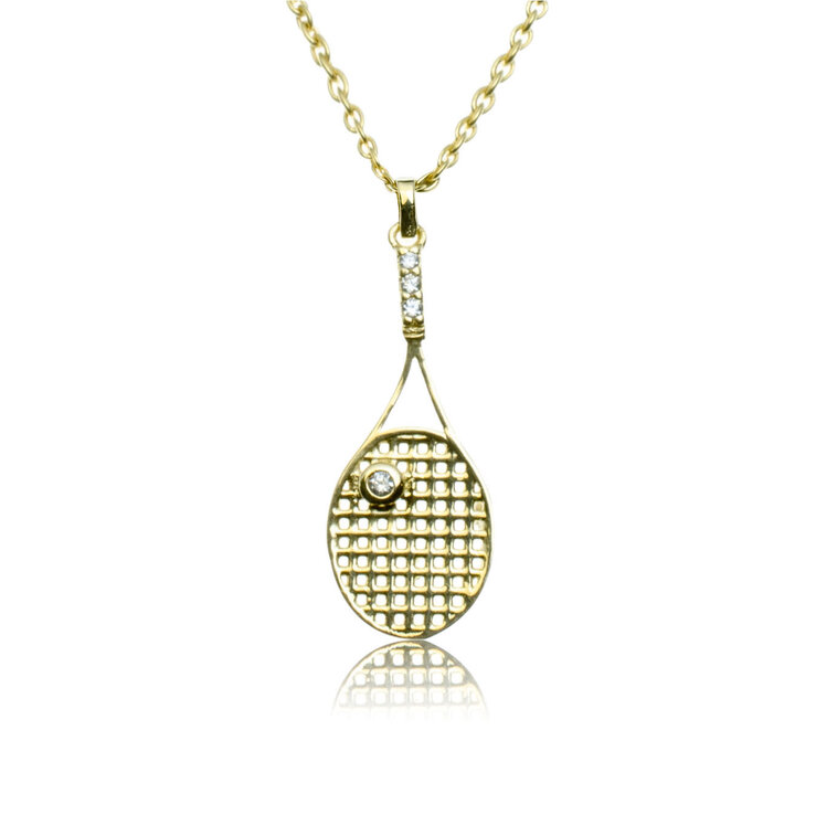 GOLDIE Zlatý náhrdelník s tenisovou raketou LPE719.TR