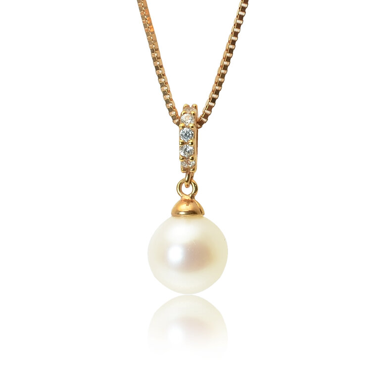 GOLDIE Zlatý náhrdelník so sladkovodnou perlou Silia LPE235.TRB
