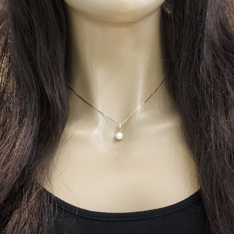 GOLDIE Zlatý náhrdelník so sladkovodnou perlou Silia LPE235.TRB