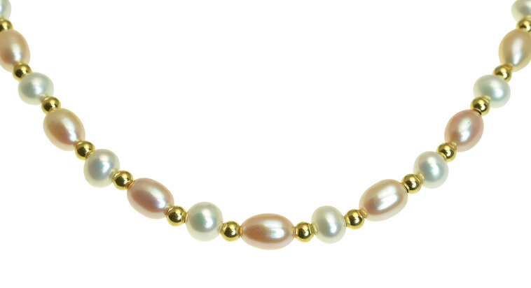 GOLDIE Zlatý náhrdelník so sladkovodnými perlami Dai LNL027.GMB