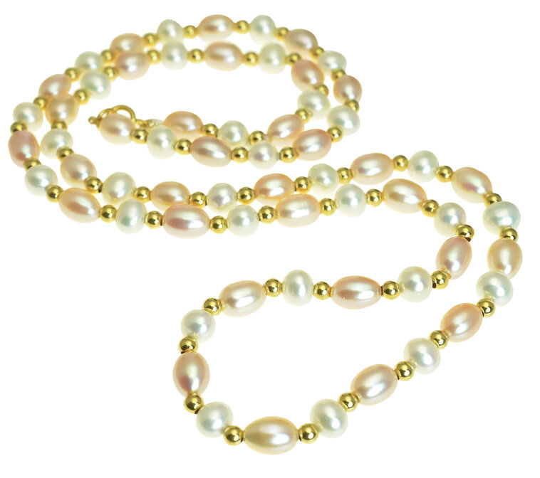GOLDIE Zlatý náhrdelník so sladkovodnými perlami Dai LNL027.GMB
