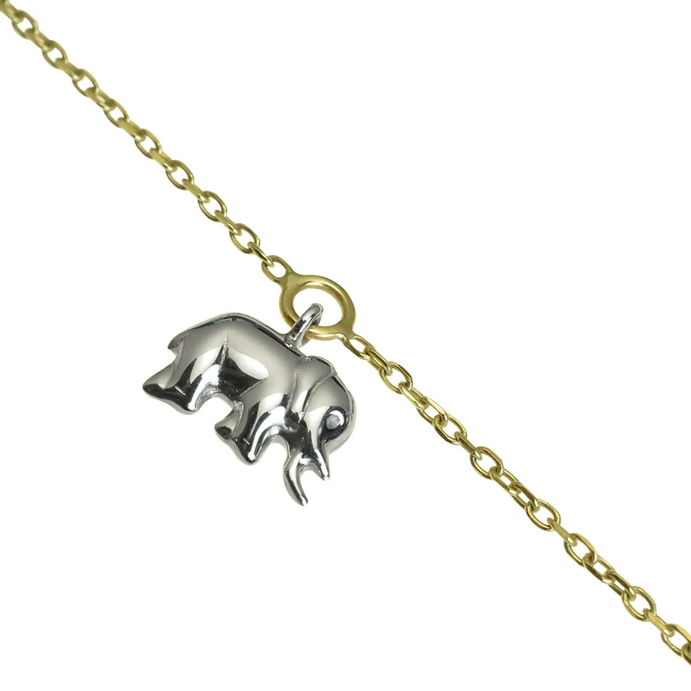GOLDIE Zlatý náramok na nohu Lucky Elephant LBR016.TRB GOLDIE Zlatý náramok na nohu Lucky Elephant LBR016.TRB