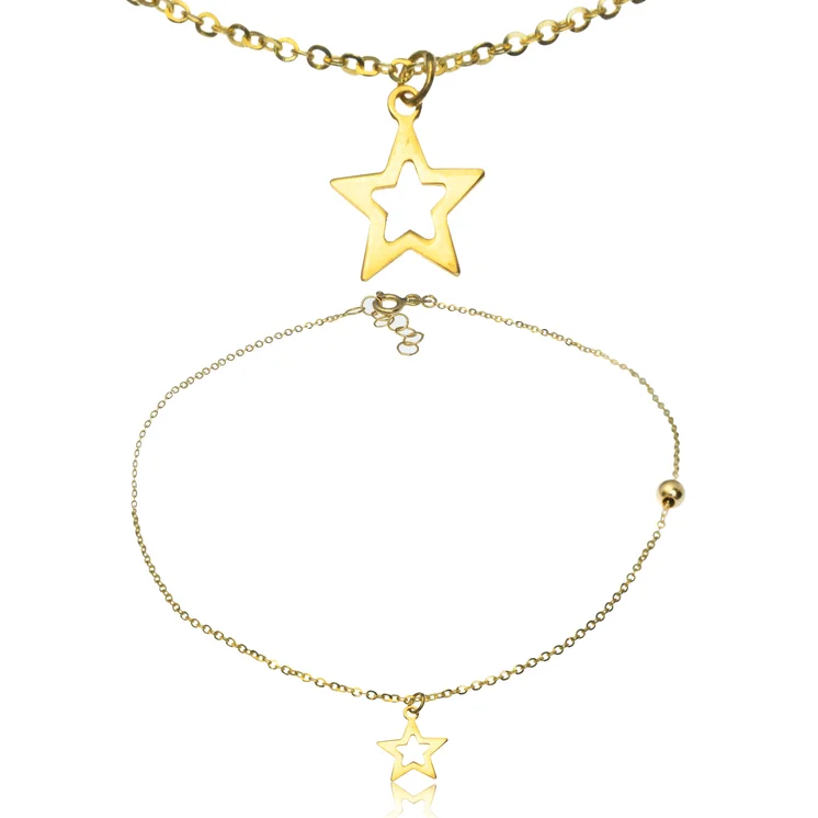 GOLDIE Zlatý náramok na nohu Star LBR219.TR GOLDIE Zlatý náramok na nohu Star LBR219.TR