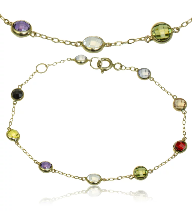 GOLDIE Zlatý náramok s farebnými kamienkami Lotus KBR026.TR GOLDIE Zlatý náramok s farebnými kamienkami Lotus KBR026.TR