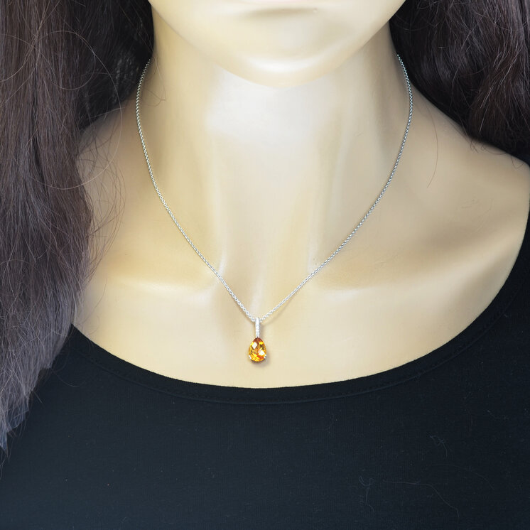 GOLDIE Zlatý prívesok s citrínom a diamantmi Nectar LPE051.ALB