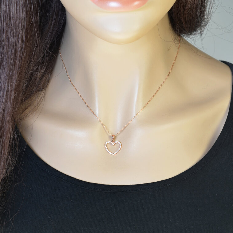 GOLDIE Zlatý prívesok srdiečko rose outline LPE365.TRB