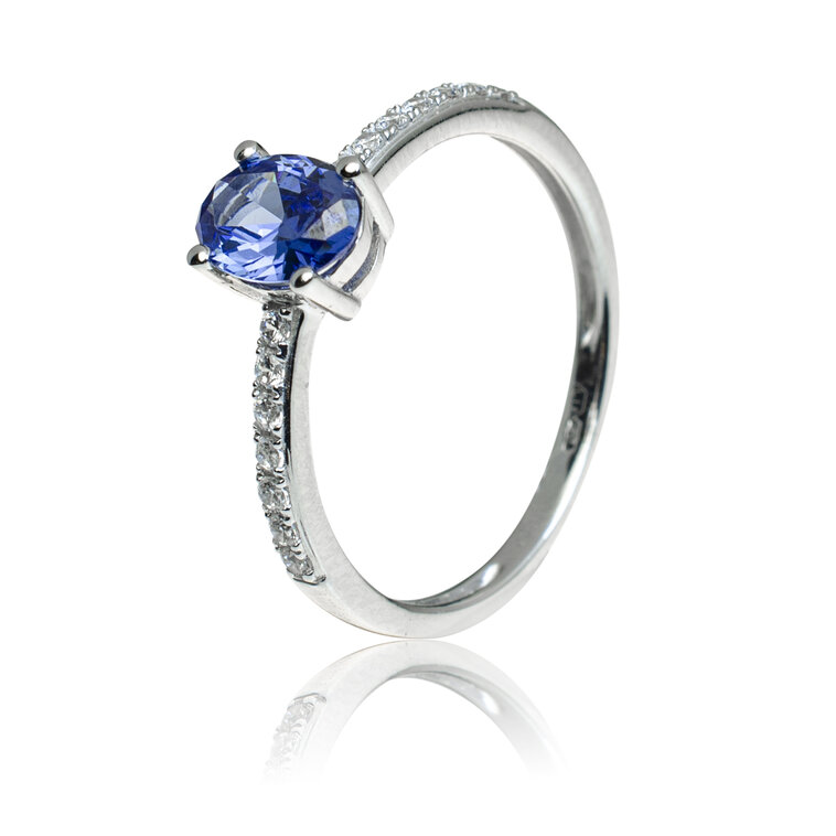 GOLDIE Zlatý prsteň Danielle blue LRG429.AVB