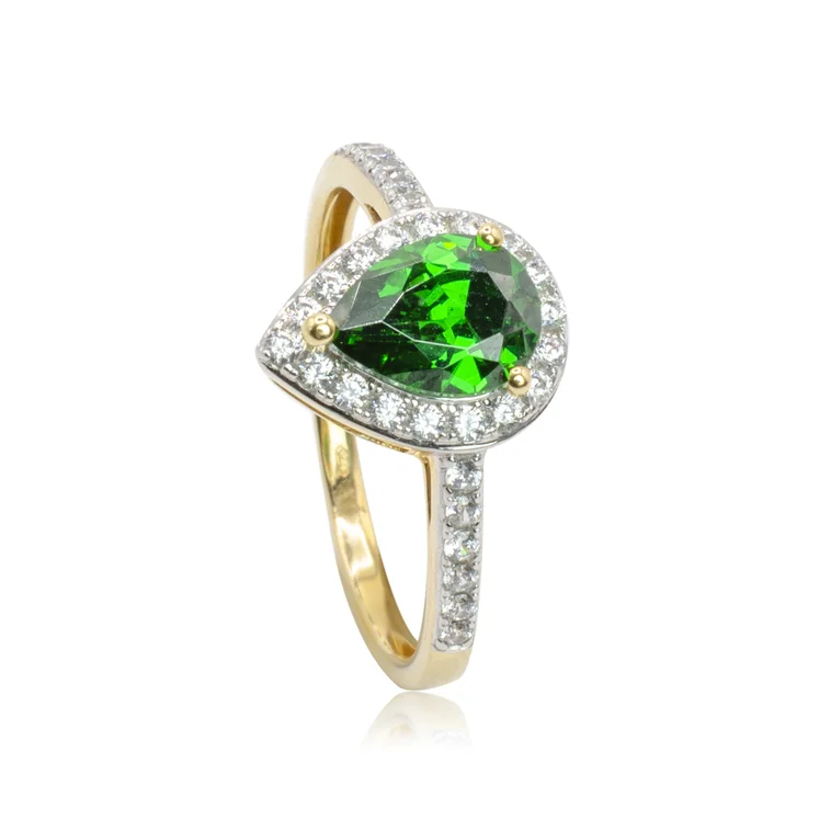 GOLDIE Zlatý prsteň Green Drop LRG551.AV GOLDIE Zlatý prsteň Green Drop LRG551.AV