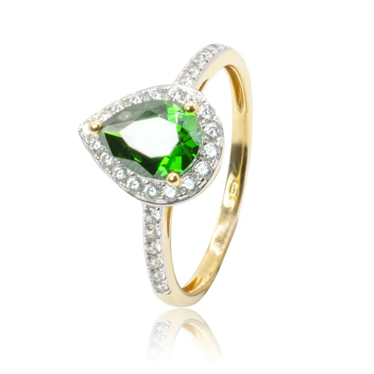 GOLDIE Zlatý prsteň Green Drop LRG551.AV GOLDIE Zlatý prsteň Green Drop LRG551.AV