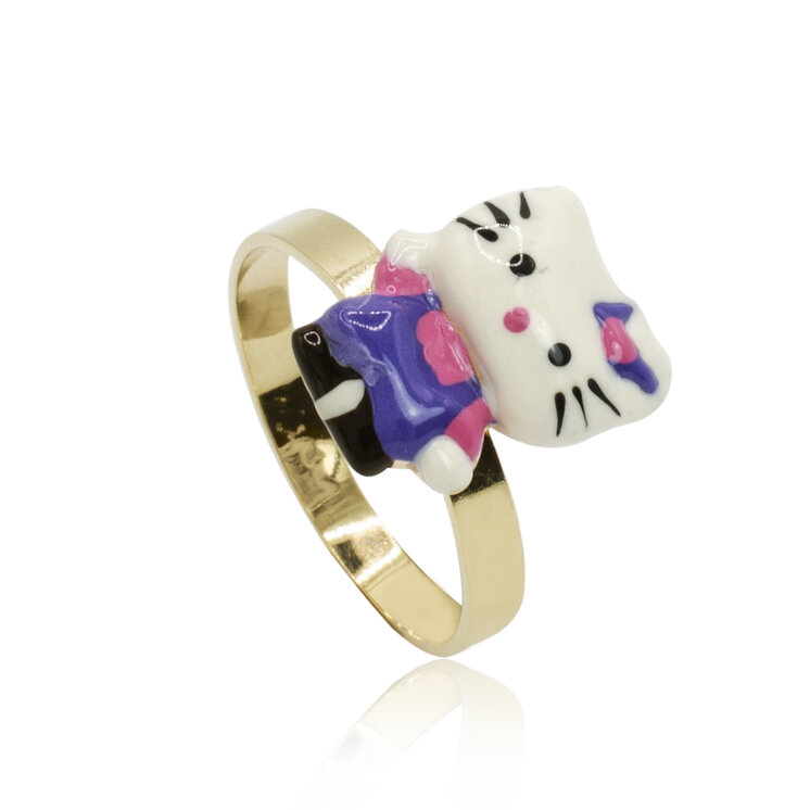 GOLDIE Zlatý prsteň Hello kitty LRG542.AG
