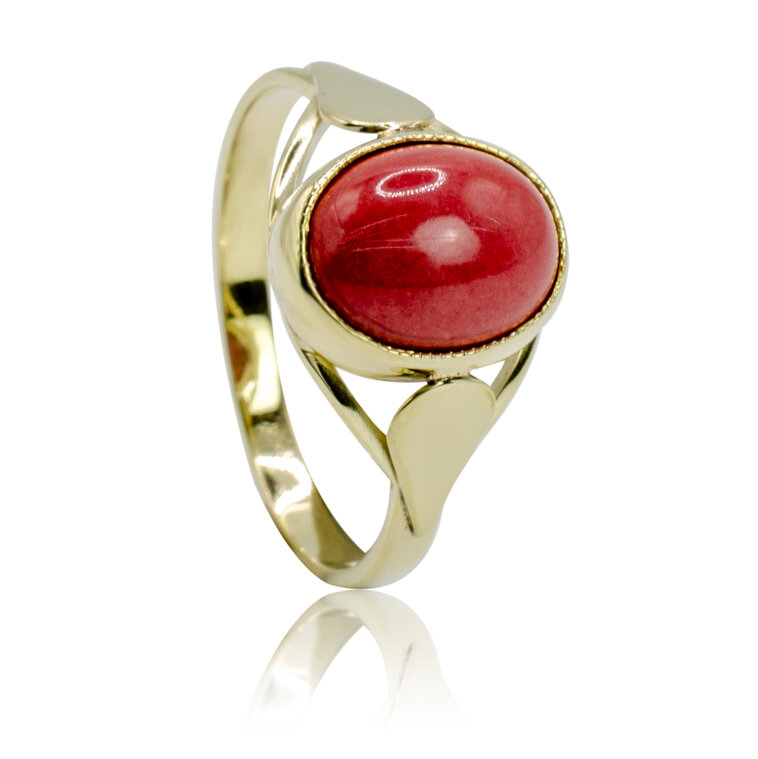GOLDIE Zlatý prsteň s červeným koralom LRG555.TR
