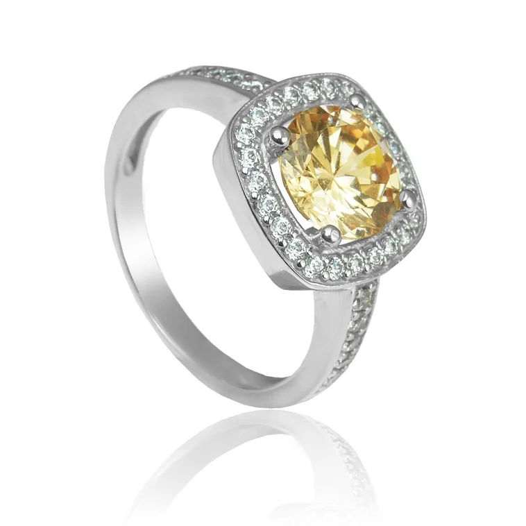 GOLDIE Zlatý prsteň s Champagne kubickou zirkóniou LRG244.AWB GOLDIE Zlatý prsteň s Champagne kubickou zirkóniou LRG244.AWB